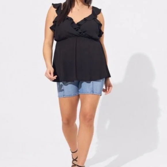 Criss Cross Ruffle Peplum Tank Top - Picture 4 of 4